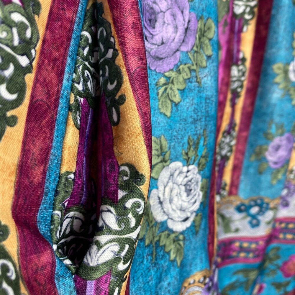 Vintage Granada House Dress 3X Turquoise Floral Muumuu Lounger Pocket Grannycore - Picture 4 of 8